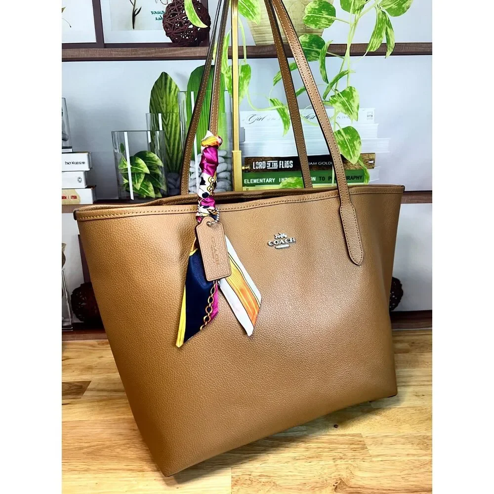 Coach City Tote Bag in Luggage Brown Leather CR111 - Picture 11 of 11